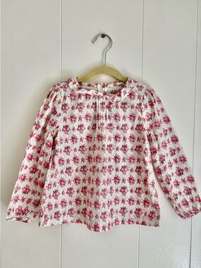 Janie and Jack 100% Cotton Long-Sleeve Floral Top Size 5